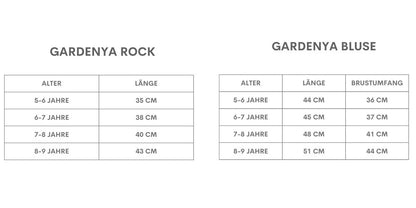 Set Gardenya - Bestehend aus Rock, Bluse und Haarspangen