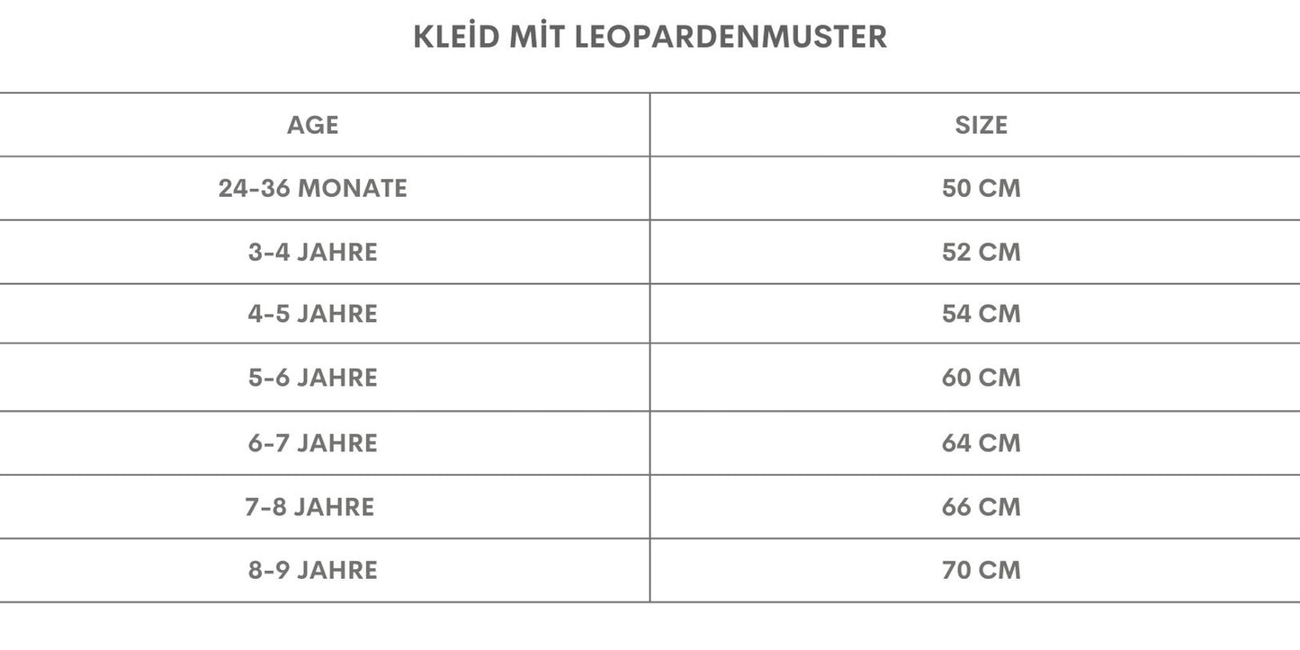 Kleid mit Leopardenmuster - kurzärmeliges Kleid mit Rüschensaum und Haarspange